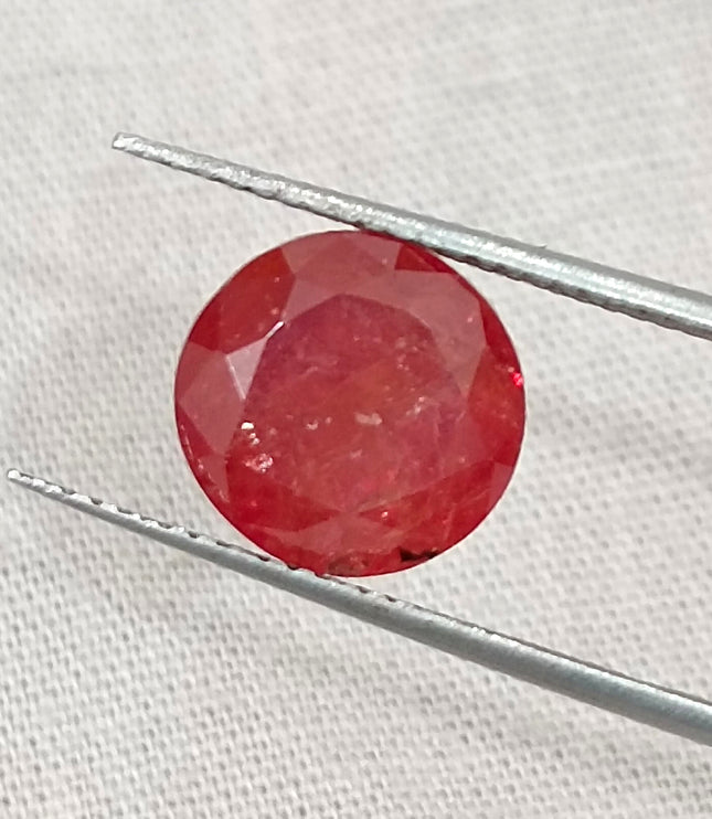 Burmese Ruby 5.00ct Certified Pigeon Blood Red Round Cut Unheated Loose Gemstone