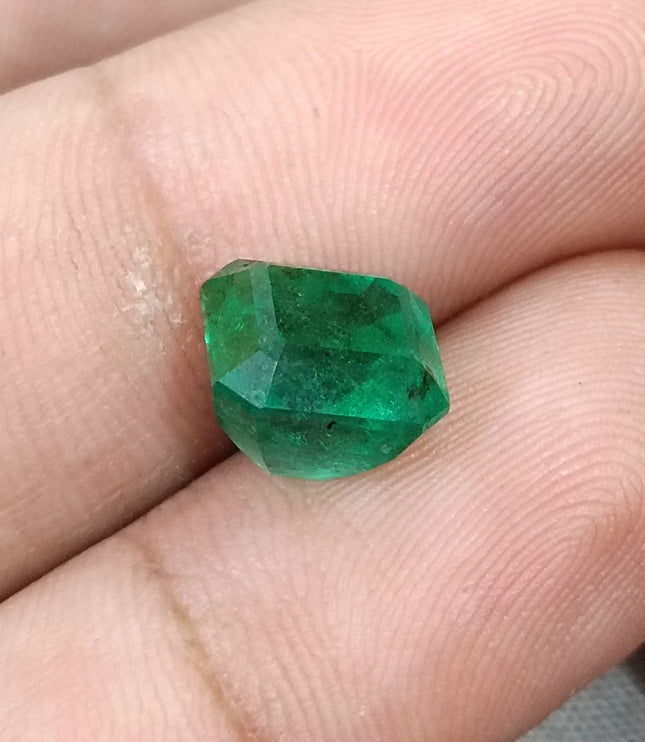 Zambian Emerald 4.77ct Natural Medium Deep Mystic Green Octagon Cut Loose Gemstone