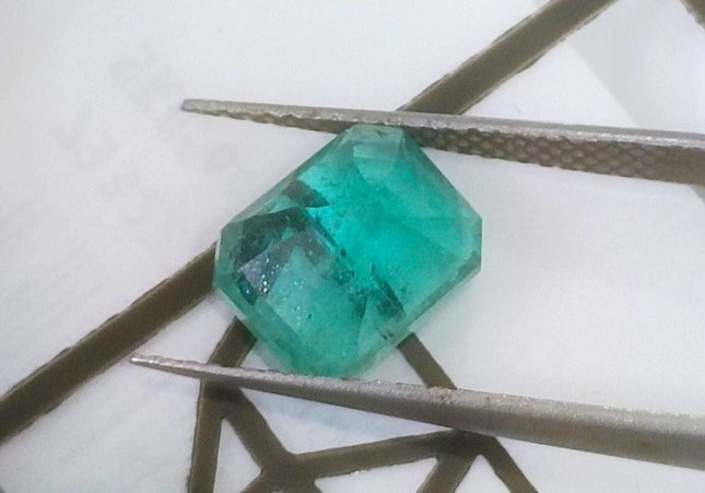 2.03ct GSI USA Certified Pastel Green Zambian Emerald Minor Oiled Loose Gemstone