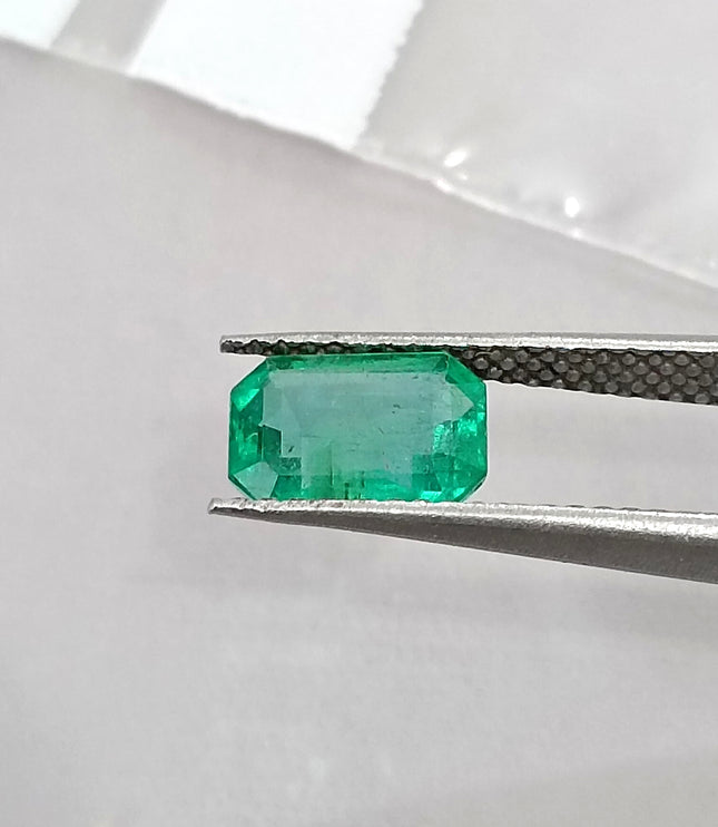 1.08ct Panjshir Emerald Natural SGL Certified Medium Green Octagon Cut Gemstone
