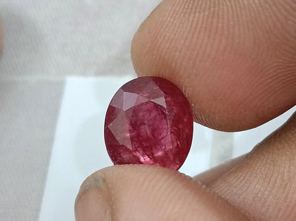 3.76ct Untreated Mozambique Ruby Natural Wine Red SGL Certified Oval Cut Gemstone