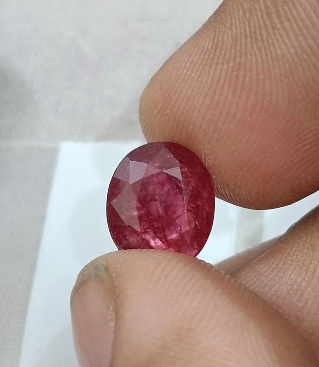 3.76ct Untreated Mozambique Ruby Natural Wine Red SGL Certified Oval Cut Gemstone
