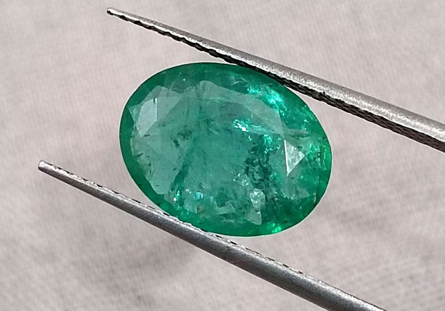 GSI Certified 2.40ct Zambian Emerald Earth Mined Loose Gemstone