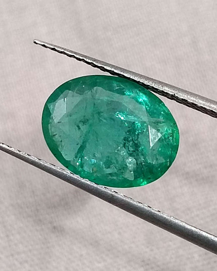 GSI Certified 2.40ct Zambian Emerald Earth Mined Loose Gemstone