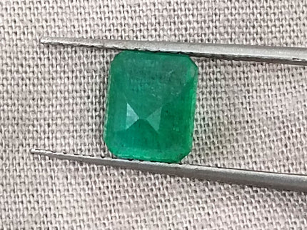 Zambian Emerald 1.60ct Natural Deep Glass Green Octagon Cut Loose Gemstone