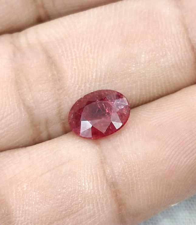 1.89ct Unheated Natural Ruby Crimson Red SGL Certified Oval Loose Gemstone