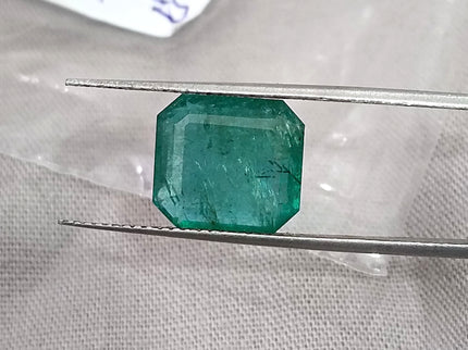 6.18ct Natural Emerald AGRL Certified Medium Deep Velvet Green Octagon Cut Gemstone