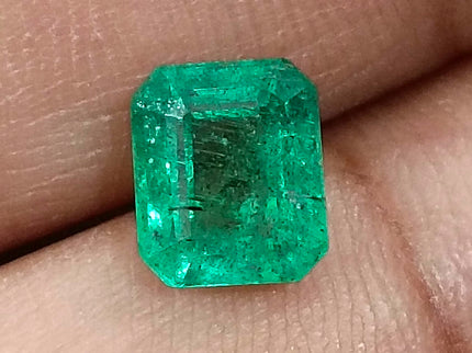 2.57ct Zambian Emerald, Pastel Green Octagon Cut Certified Natural Gemstone