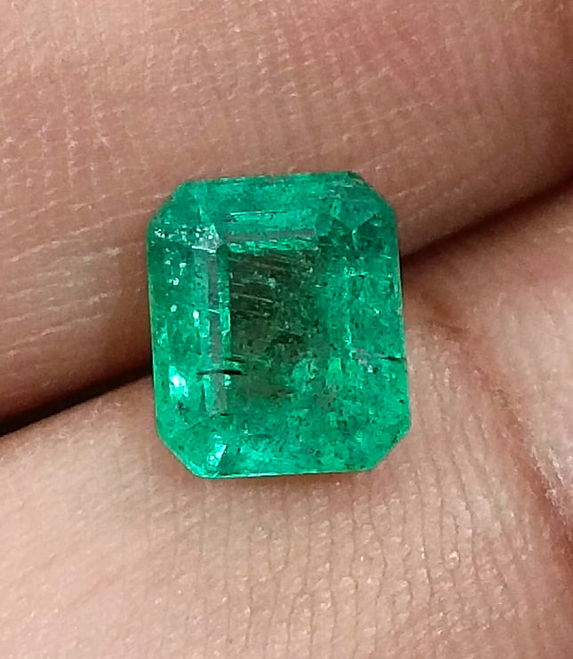 2.57ct Zambian Emerald, Pastel Green Octagon Cut Certified Natural Gemstone