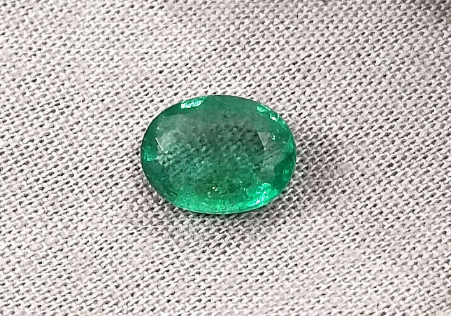1.61ct Medium deep Zambian emerald minor oiled loose gemstone