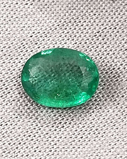 1.61ct Medium deep Zambian emerald minor oiled loose gemstone
