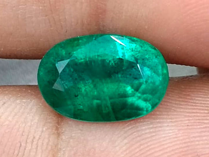 Natural Emerald 5.67ct Deep Green Zambian Origin Oval Cut Minor Oiled Loose Gemstone