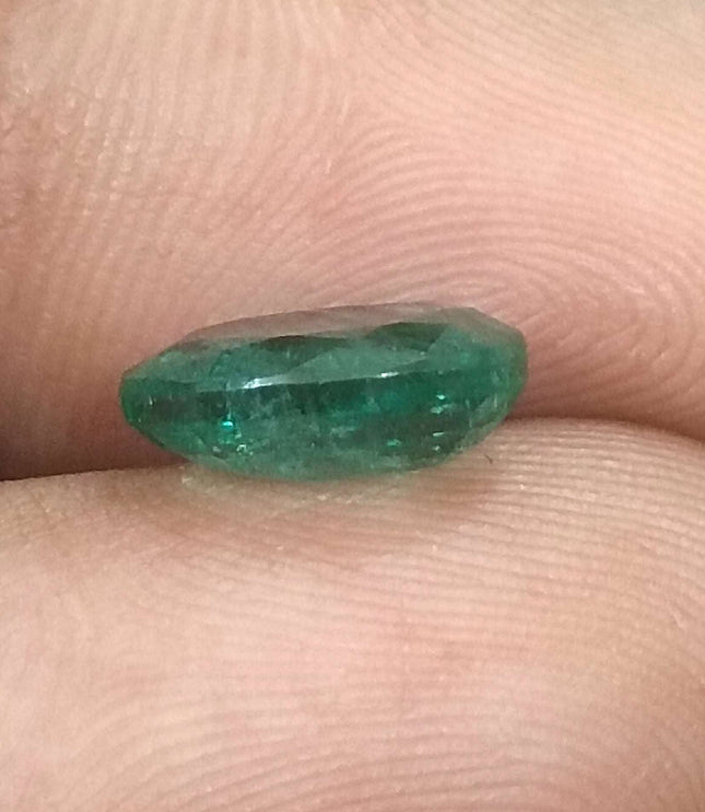 Zambian Emerald 2.55ct Certified Medium Light Green Oval Cut Gemstone