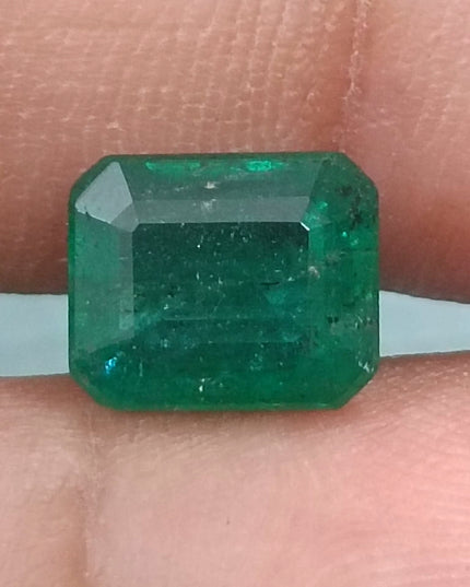 GSI Certified 3.21 Deep Green Natural Emerald Loose Gemstone