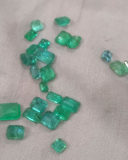 20.64ct Medium to Vivid Green Zambian Emerald Parcel Minor Oiled Loose Gemstones