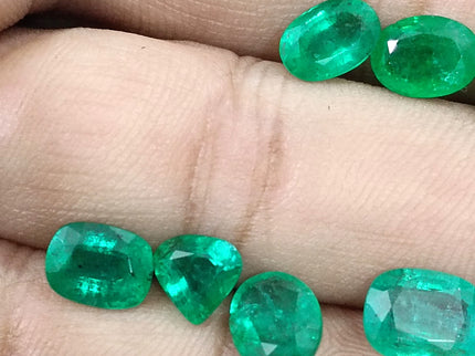 Zambian Emerald Parcel 10.30ct Natural Mixed Cut Loose Gemstones