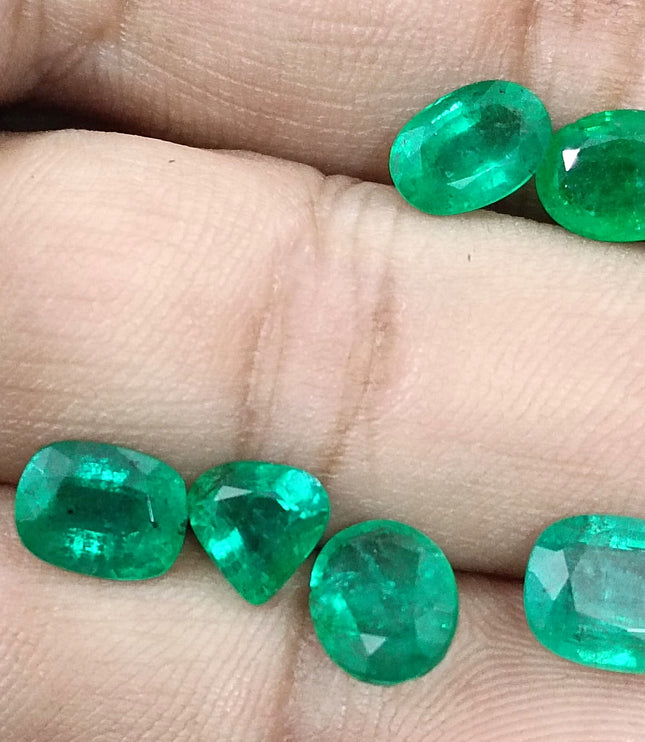 Zambian Emerald Parcel 10.30ct Natural Mixed Cut Loose Gemstones
