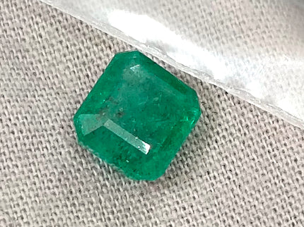 Zambian Emerald 2.15ct Natural Certified Medium Deep Green Octagon Cut Gemstone