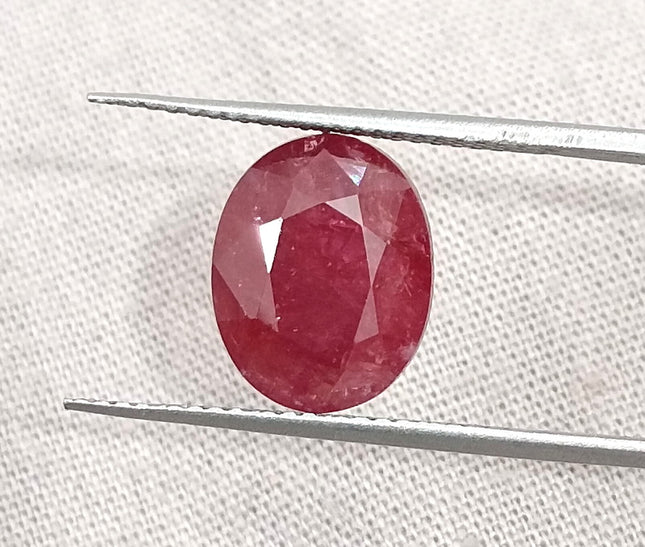 5.27ct Unheated Natural Ruby Crimson Velvet Red Oval Cut Gemstone