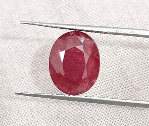 5.27ct Unheated Natural Ruby Crimson Velvet Red Oval Cut Gemstone