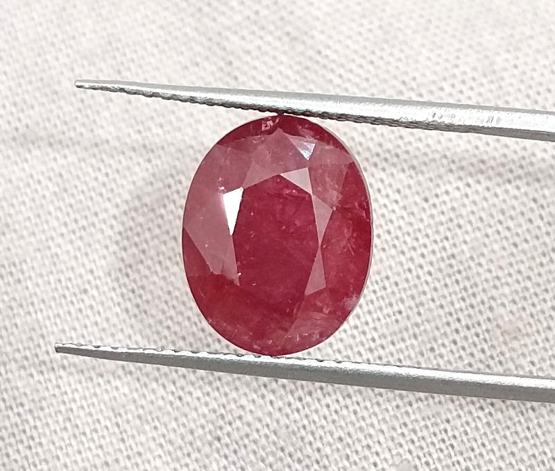 5.27ct Unheated Natural Ruby Crimson Velvet Red Oval Cut Gemstone