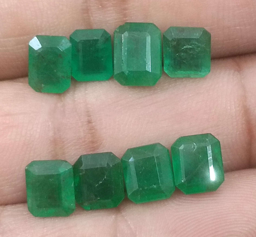 14.54ct Natural Zambian Emerald parcel Octagon Cut Gemstones