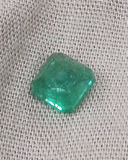 1.46ct GSI Certified Vivid Green Zambian Emerald Minor Oiled Loose Gemstone