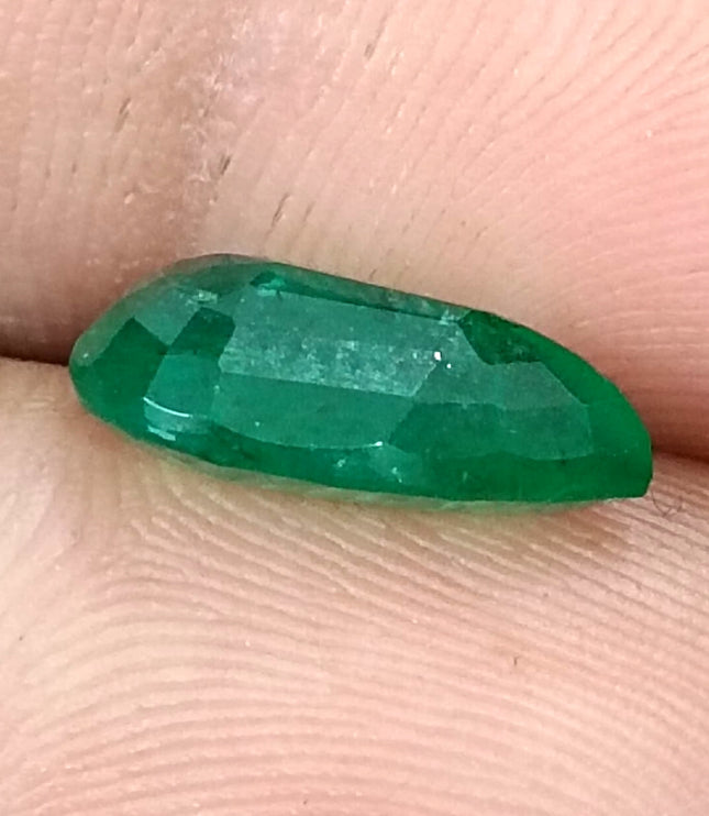 Zambian Emerald 3.05ct Natural Certified Deep Velvet Green Pear Cut Gemstone