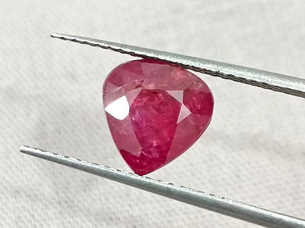 Mozambique Ruby 2.43ct Certified Natural Untreated Pear Cut Loose Gemstone
