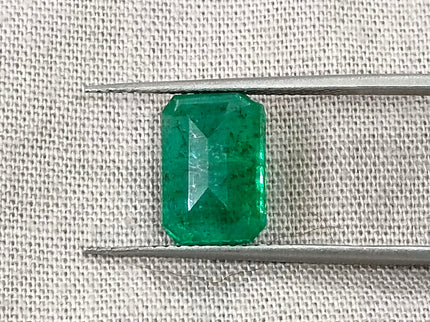 Zambian Emerald 3.20ct Certified Natural Deep Green Octagon Cut Loose Gemstone