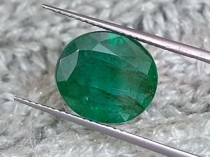 Natural Emerald 5.67ct Certified Zambian Origin Deep Green Stone.