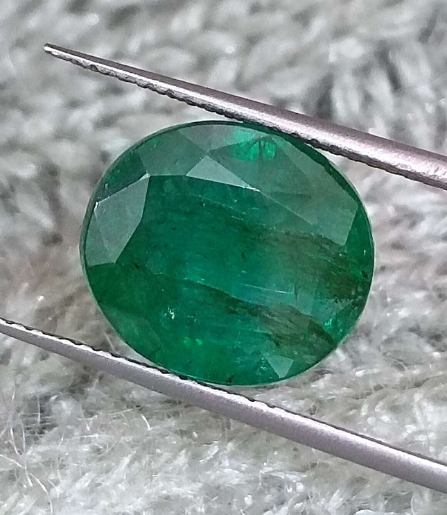 Natural Emerald 5.67ct Certified Zambian Origin Deep Green Stone.