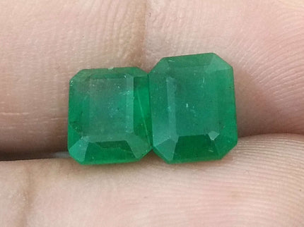 Natural Emerald Pair 3.63ct/2pcs Zambian Origin Loose Gemstones