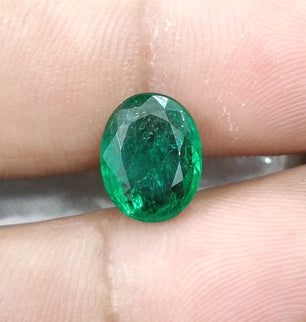 2.81ct Natural Emerald SGL Certified Zambian Deep Pure Green Oval Cut Gemstone