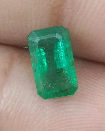 GSI Certified 1.68ct Deep Golden Green Natural Panjshir Emerald Minor Oiled Loose Gemstone