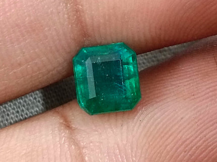 Zambian Emerald 1.87ct Natural Certified Deep Green Octagon Cut Gemstone