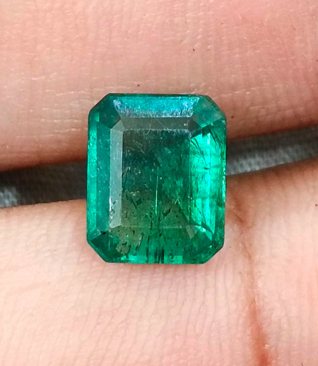 Zambian Emerald 2.85ct Natural Certified Octagon Cut Deep Forest Green Gemstone