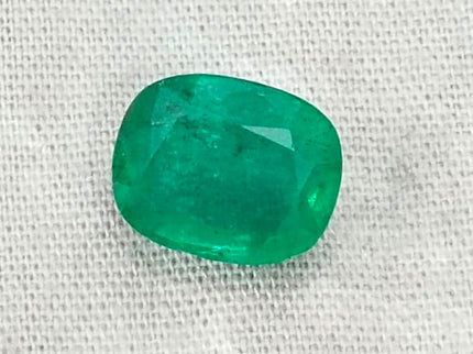 Zambian Emerald 3.61ct Certified Natural Deep Green Cushion Cut Gemstone