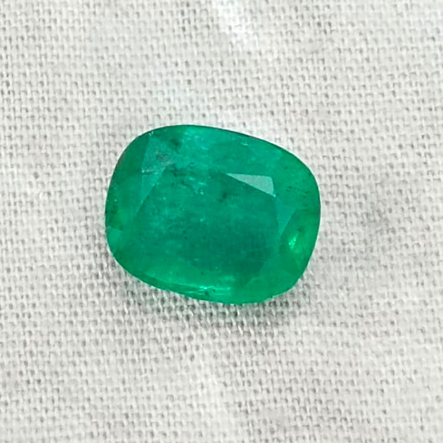 Zambian Emerald 3.61ct Certified Natural Deep Green Cushion Cut Gemstone