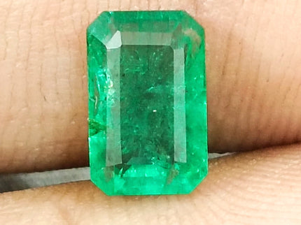 Certified 1.87ct Medium Green Zambian Emerald, Natural Untreated Gemstone.