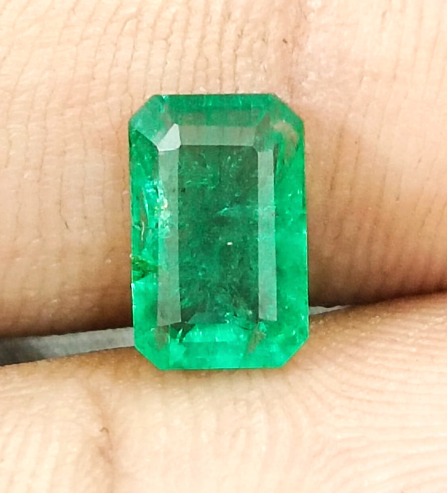 Certified 1.87ct Medium Green Zambian Emerald, Natural Untreated Gemstone.