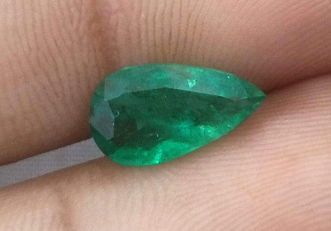 2.08ct GSI USA Certified Deep Pure Green Zambian Emerald Minor Oiled Loose Gemstone