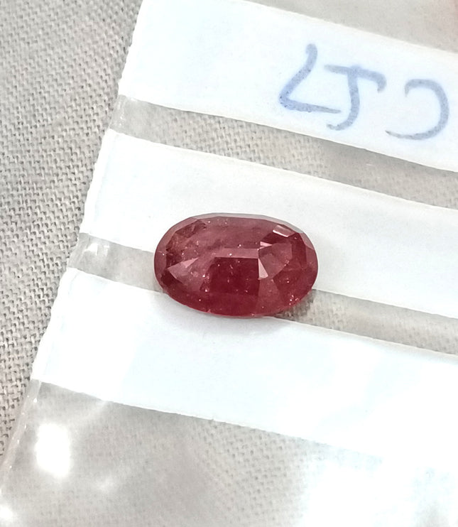 2.87ct Mozambique Ruby Unheated Natural Rasberry Ruby SGL Certified Oval Cut Loose Gemstone