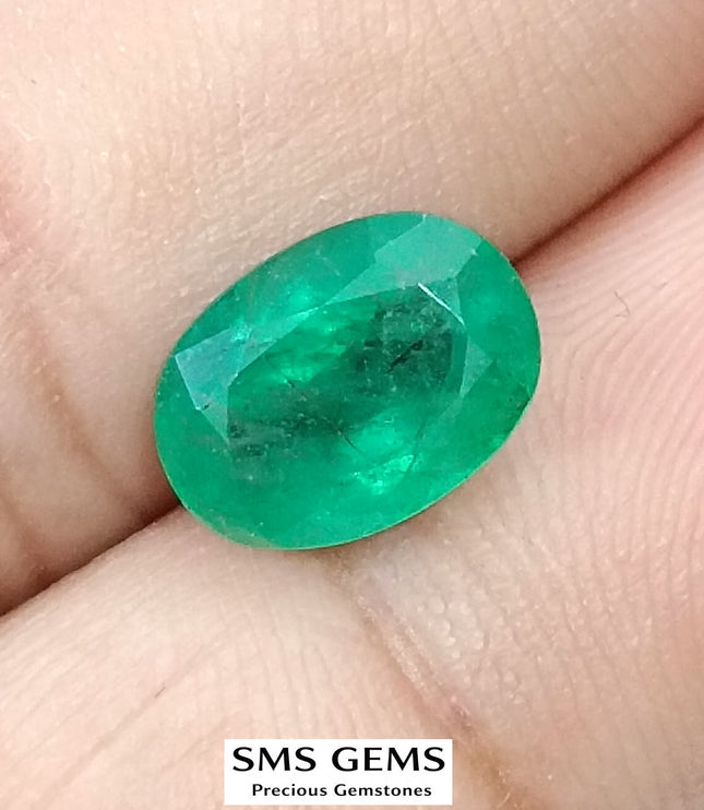 2.26ct Emerald Natural Medium Velvet Green Oval Cut Loose Gemstone