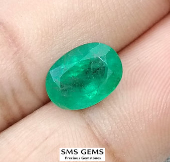 2.26ct Emerald Natural Medium Velvet Green Oval Cut Loose Gemstone