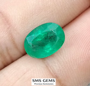 2.26ct Emerald Natural Medium Velvet Green Oval Cut Loose Gemstone