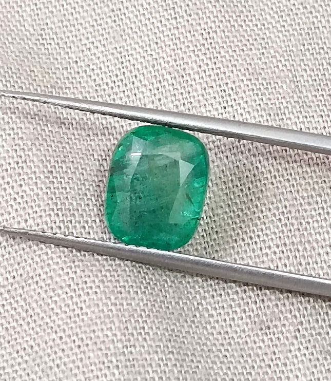 2.95ct Cushion cut Zambian Emerald Natural Cushion Cut Gemstone