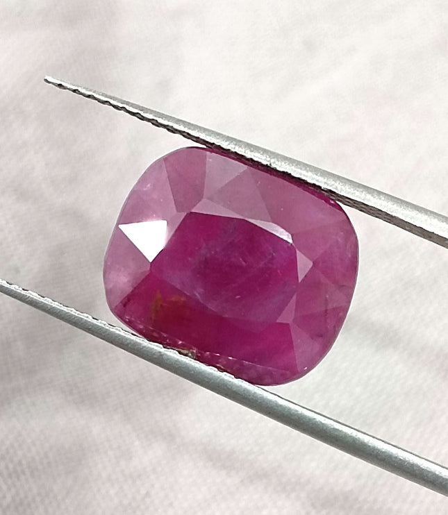 Natural Ruby 5.87ct Certified untreated Cushion Cut Loose Gemstone
