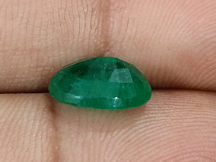 Grass Green Zambian Emerald 3.00ct Natural Certified Oval Cut Loose Gemstone