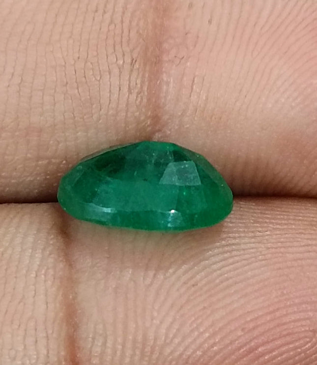 Grass Green Zambian Emerald 3.00ct Natural Certified Oval Cut Loose Gemstone